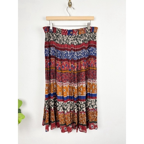 Vintage Casual Corner & Co Boho Elastic Waist Midi Skirt Sz M - Picture 2 of 7